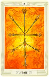 Tio svärd i tarot, ten of swords