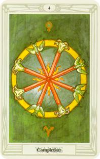 Fyra i stavar, four of wands, tarot